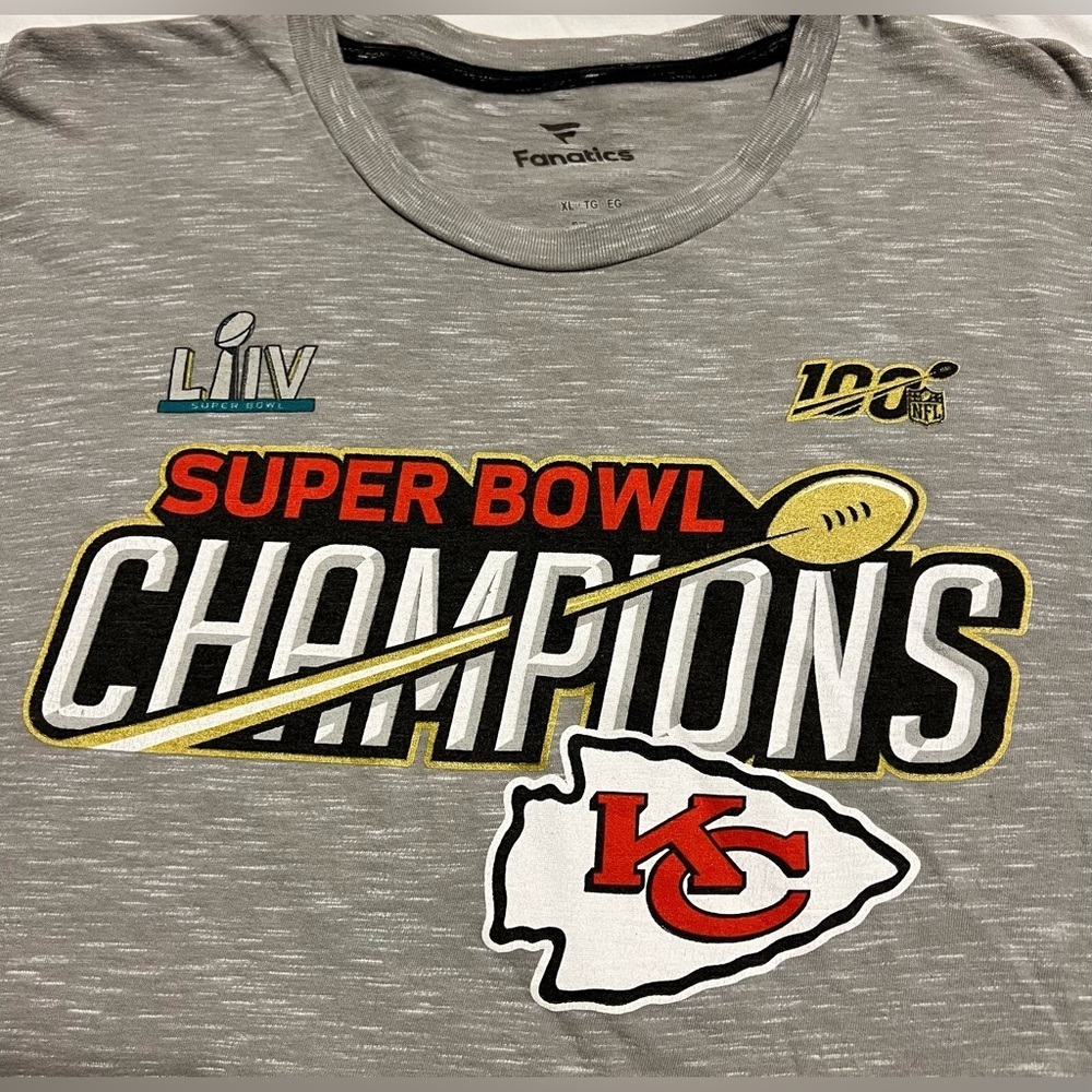 NWOT- KC Chiefs Super Bowl Champions Locker Room Gray T-Shirt XL - Picture 2 of 5
